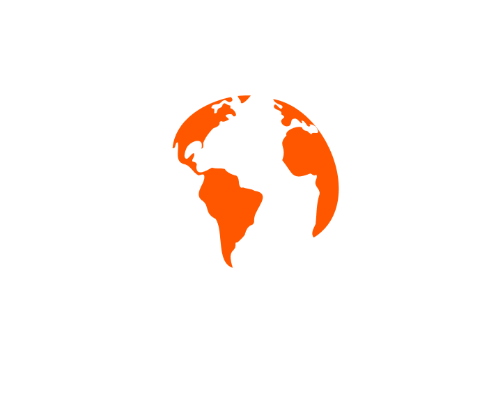 Illustration of a magnifying glass with planet Earth inside, focused on international SEO